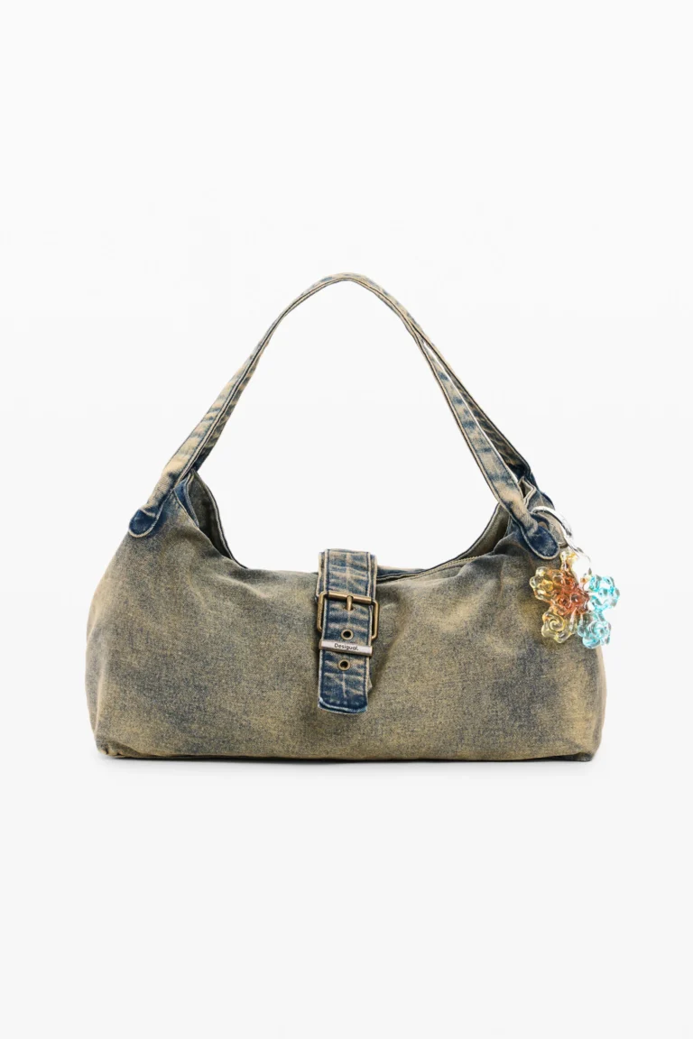 Desigual Bolso denim charm, Mujer, Verde, U