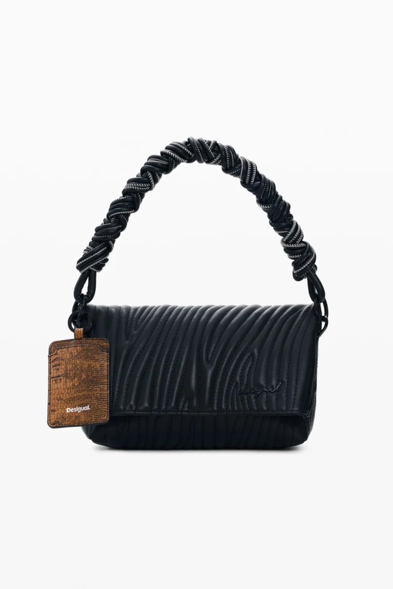 Desigual Bolso pequeño relieve, Mujer, Poliuretano, Negro, U