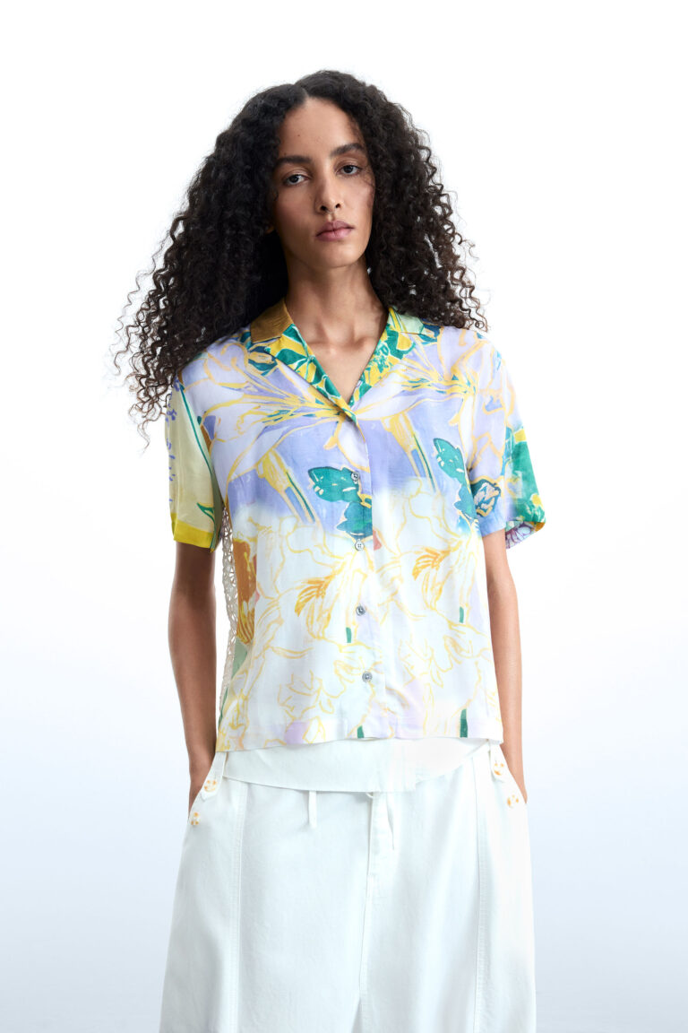 Desigual Camisa estampada manga corta, Mujer