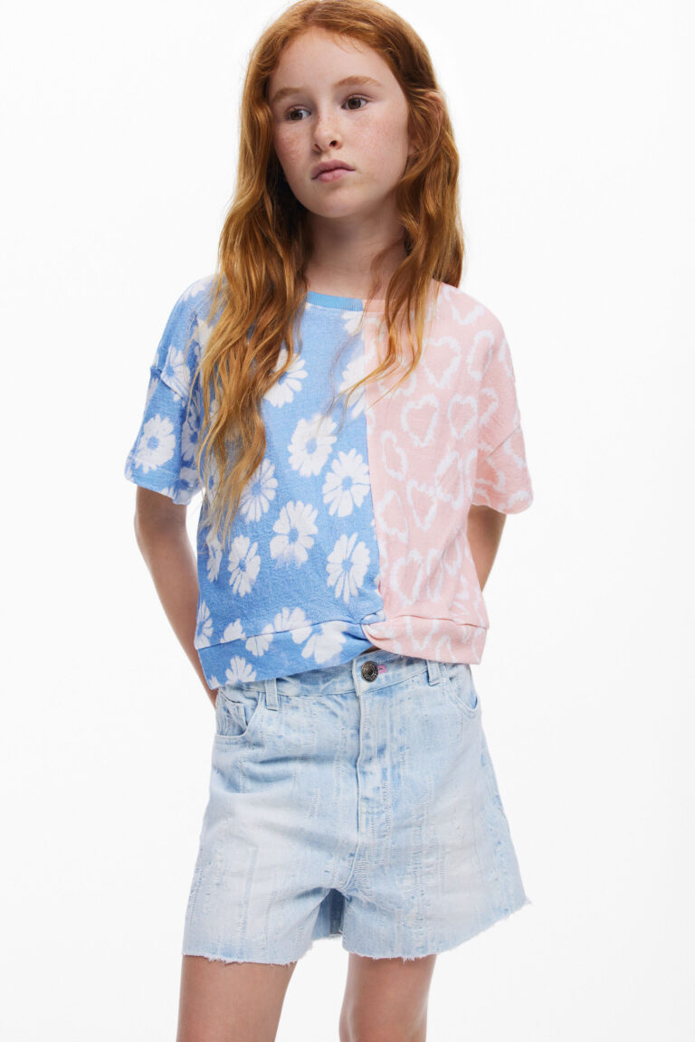 Desigual Camiseta bicolor, NiñOs, Algodon, 3/4