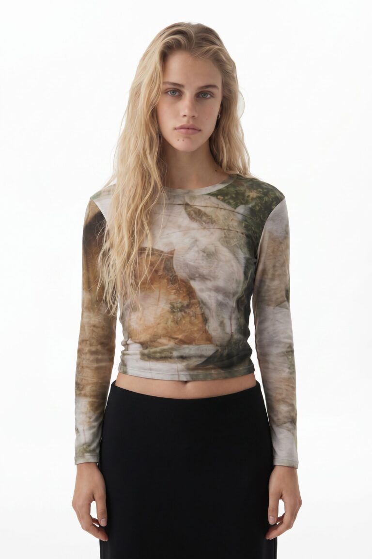 Desigual Camiseta cuello alto caballo, Algodon, MarróN