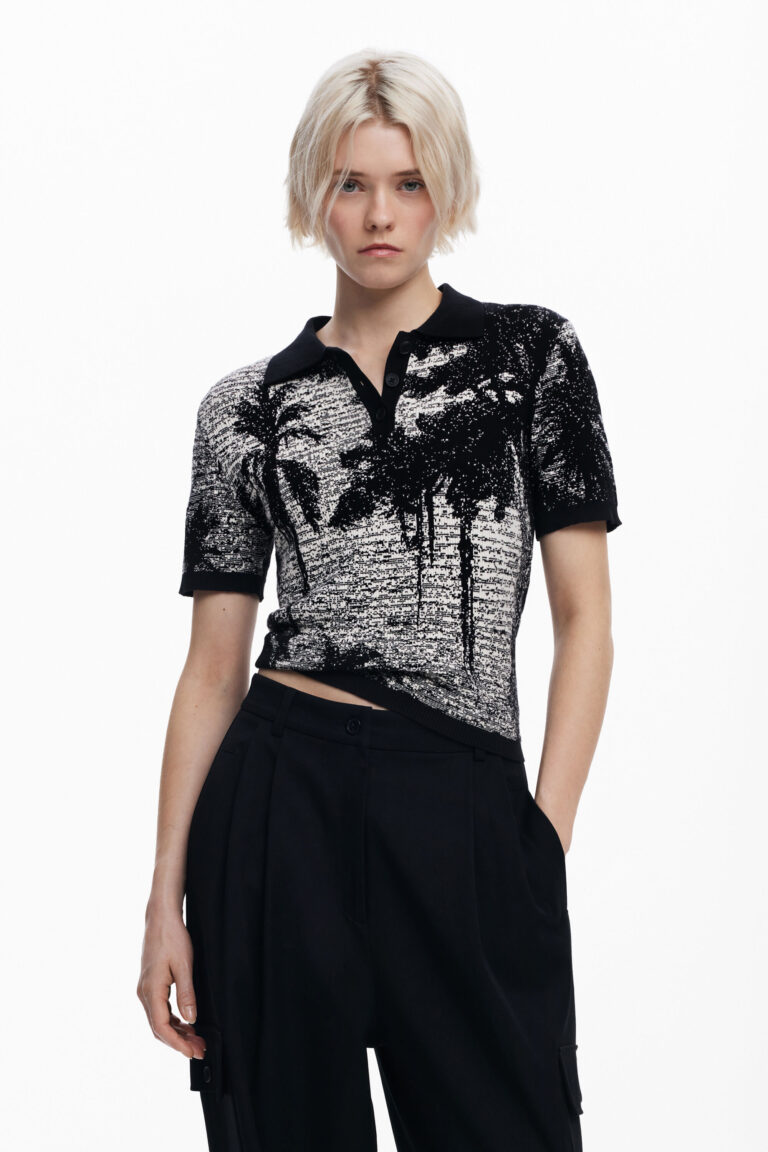 Desigual Camiseta diseñada por Mr. Christian Lacroix, Negro
