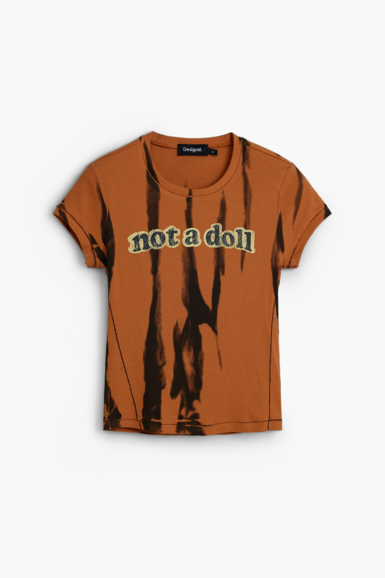 Desigual Camiseta estampado tie dye, Mujer, Algodon, Naranja