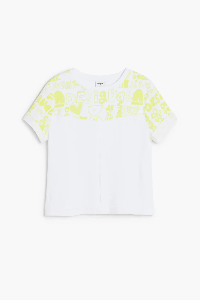 Desigual Camiseta manga corta lettering, Niños, Algodon, Amarillo, 11/12