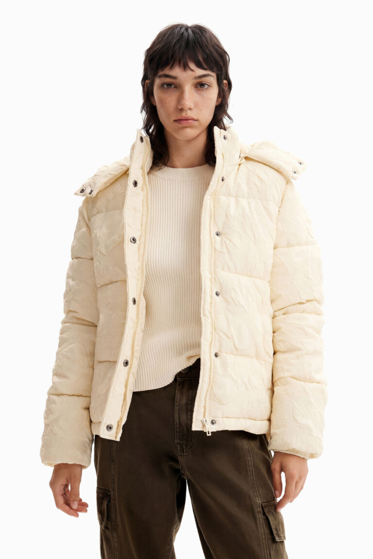Desigual Chaqueta acolchada textura, Blanco