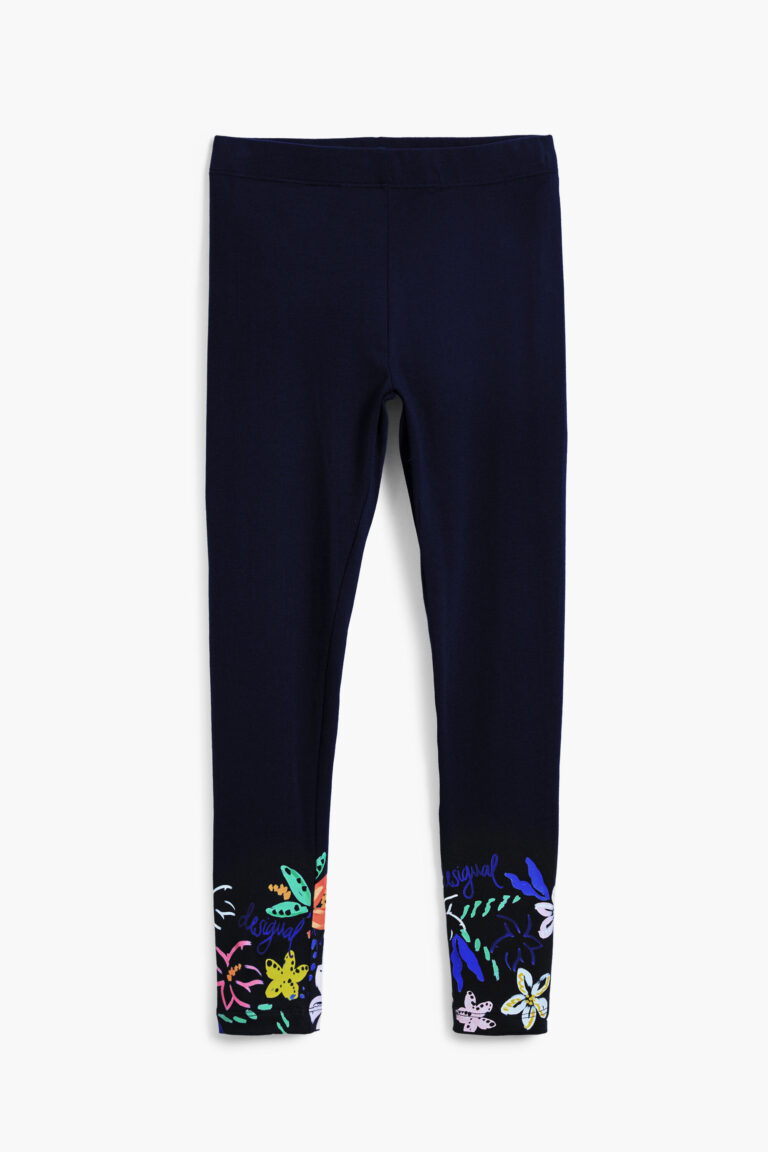 Desigual Leggings flores, Algodon, Azul