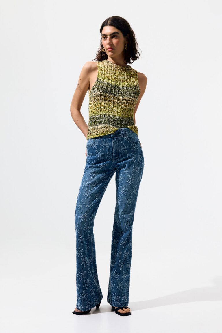 Desigual Pantalón vaquero acampanado, Mujer, Azul, 40