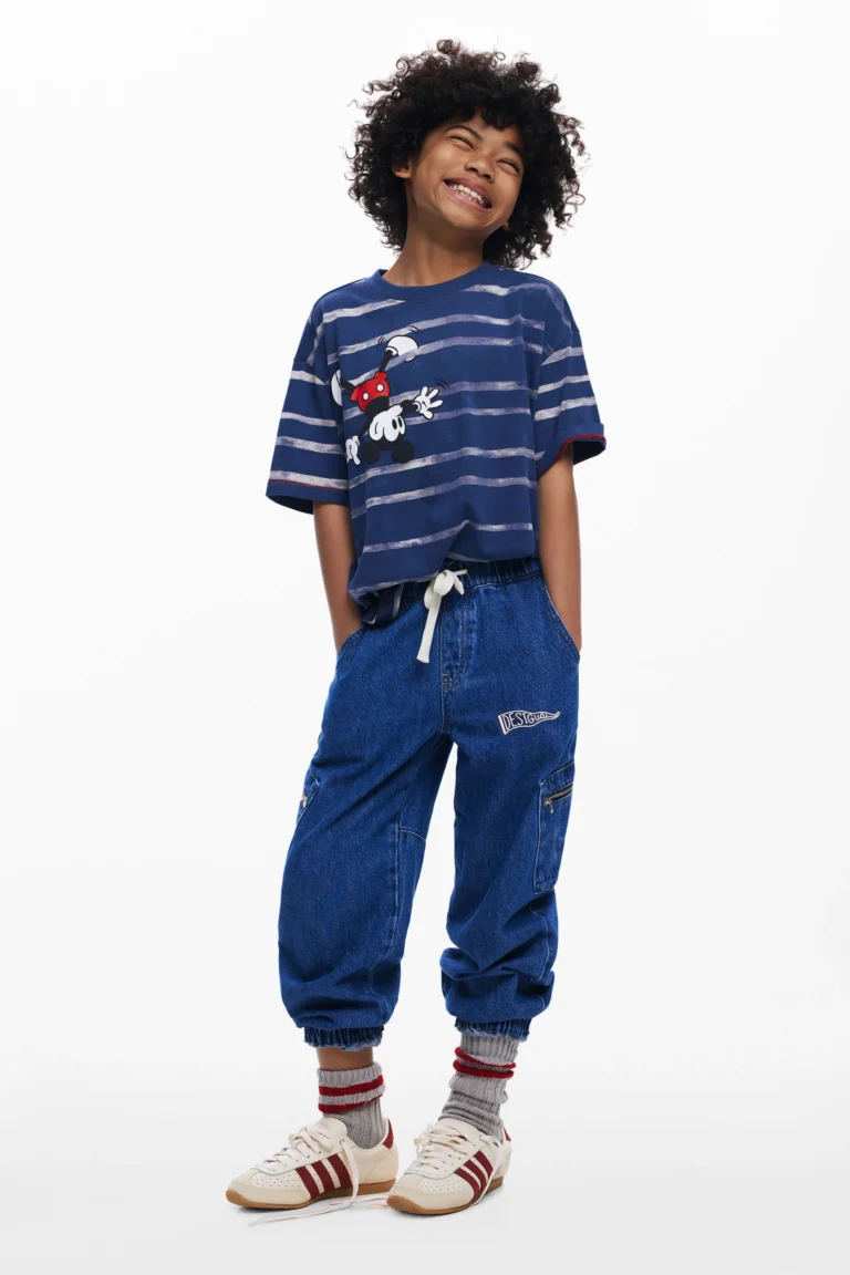 Desigual Pantalón vaquero cremalleras, Niños, Azul, 3/4