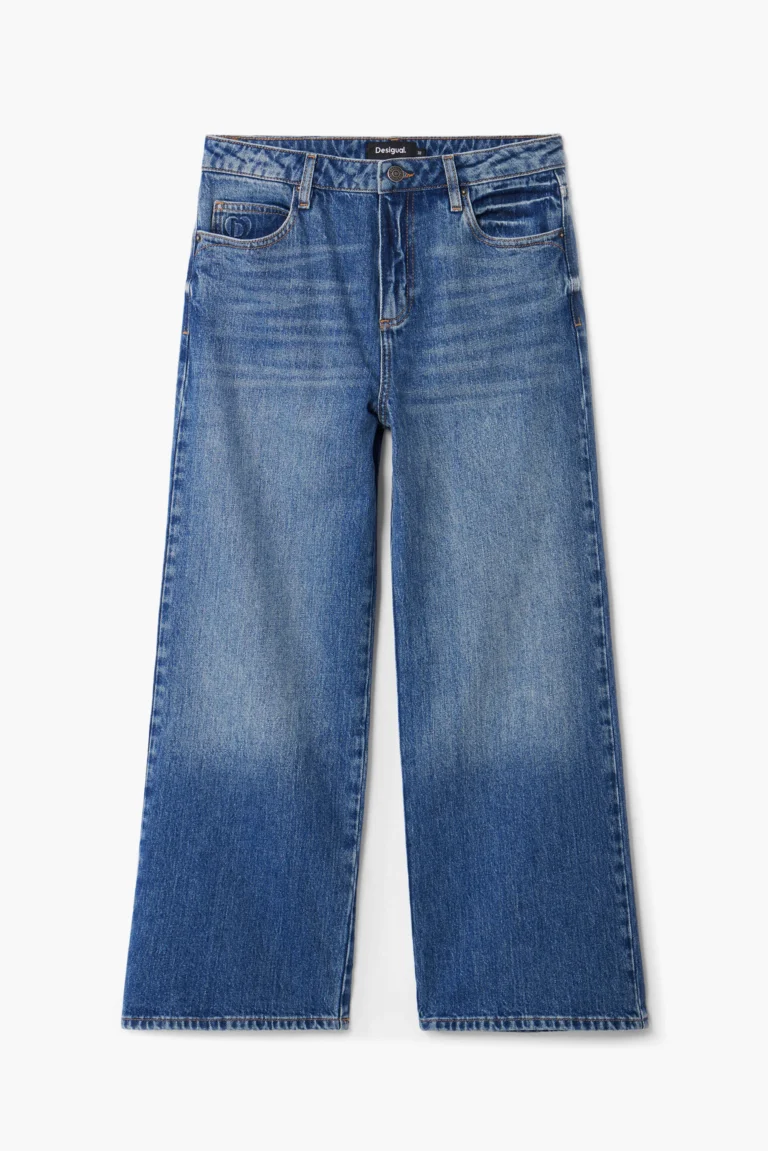 Desigual Vaqueros culotte denim, Algodon, Azul, 34