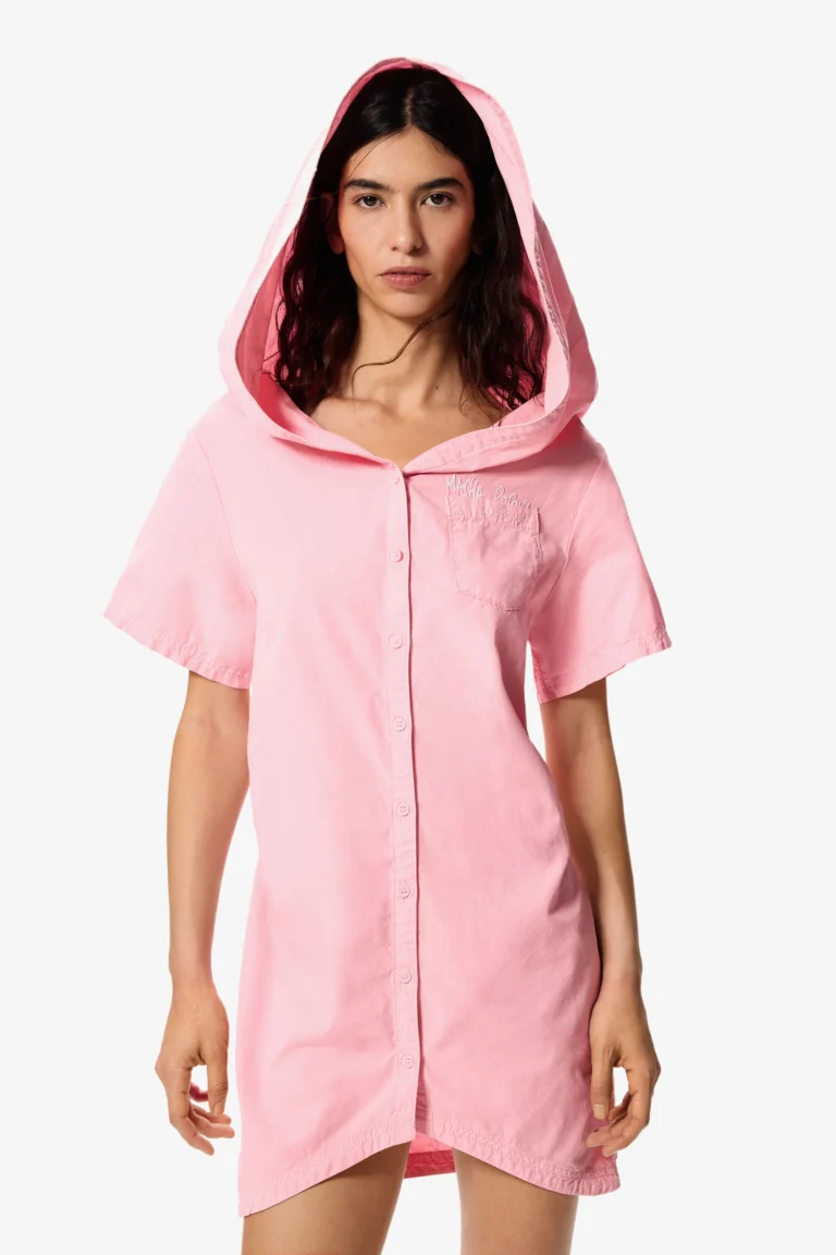 Desigual Vestido capucha masha popova, Mujer, Algodon, Rojo