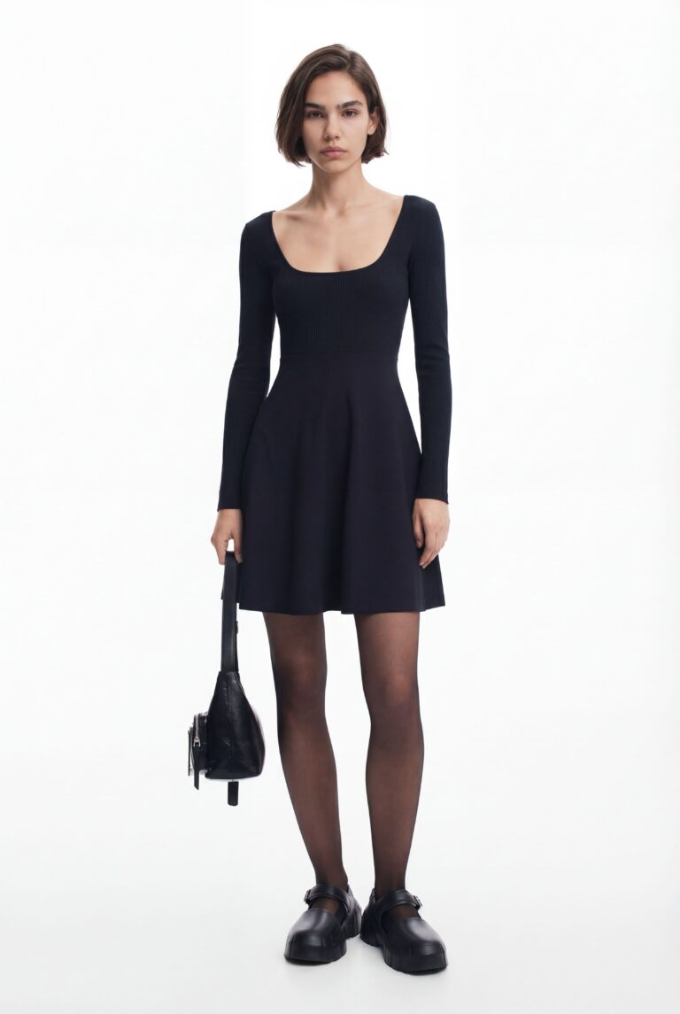 Desigual Vestido corto vuelo, Negro