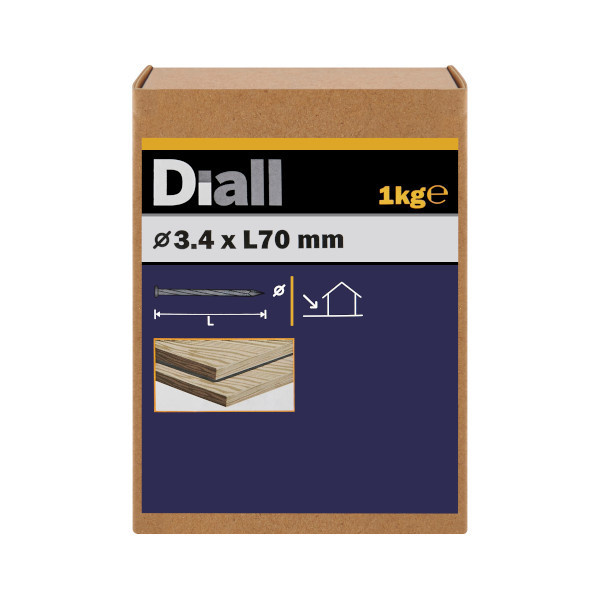 diall Clavo torcido galvanizado 3,4x70 mm diall 1 kg