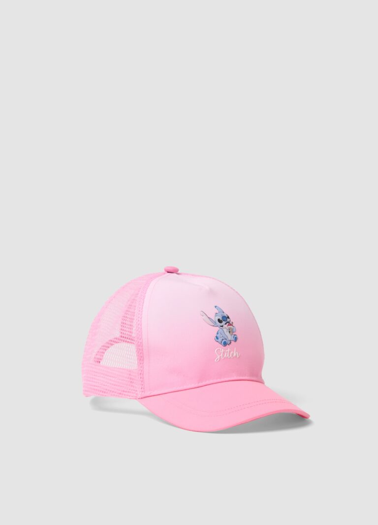Disney Gorra De Béisbol Rosa Para Niña Con Detalles De Malla Y Stitch, Niña, Rosa pastel, Talla: 52