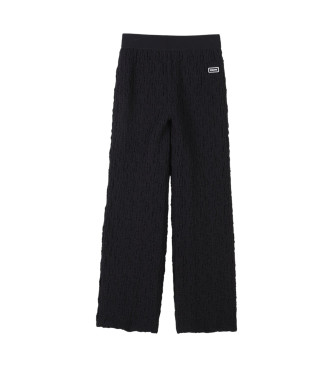 Dkny unisex para niños. D62276 Pantalón ancho negro (5Y= 108cm), Casual, Algodón, moda infanti