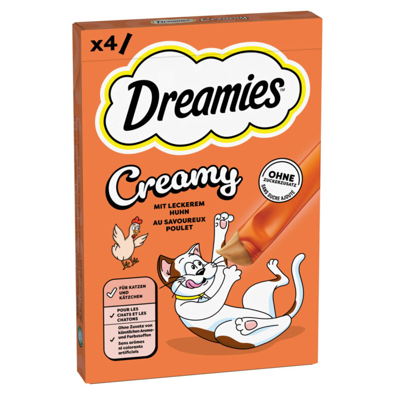 Dreamies Creamy Snacks - Pollo (44 x 10 g) - Pack Ahorro