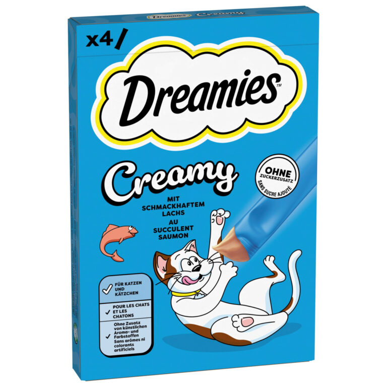 Dreamies Creamy Snacks - Salmón (44 x 10 g) - Pack Ahorro