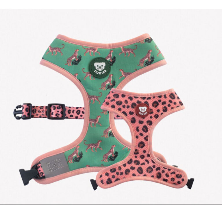 Dukier Arnés Reversible Estampado Leopardo para perro