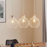Emibig LIGHTING Lámpara colgante Barbado, 3 luces, en blanco