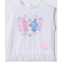 Fagottino Camiseta De Tirantes Blanca De Algodón Puro Con Flecos, Niña, Azul Claro, Talla: 12-18