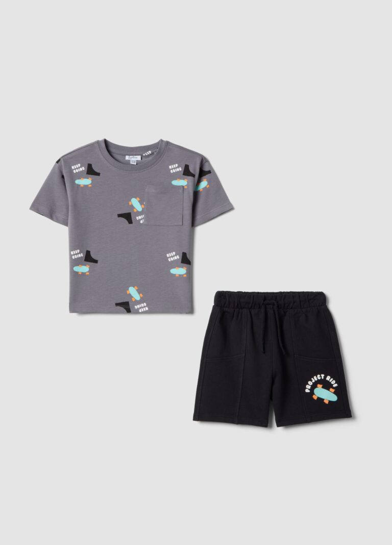 Fagottino Conjunto Gris De Algodón Puro, Niño, Grey/Black, Talla: 12-18