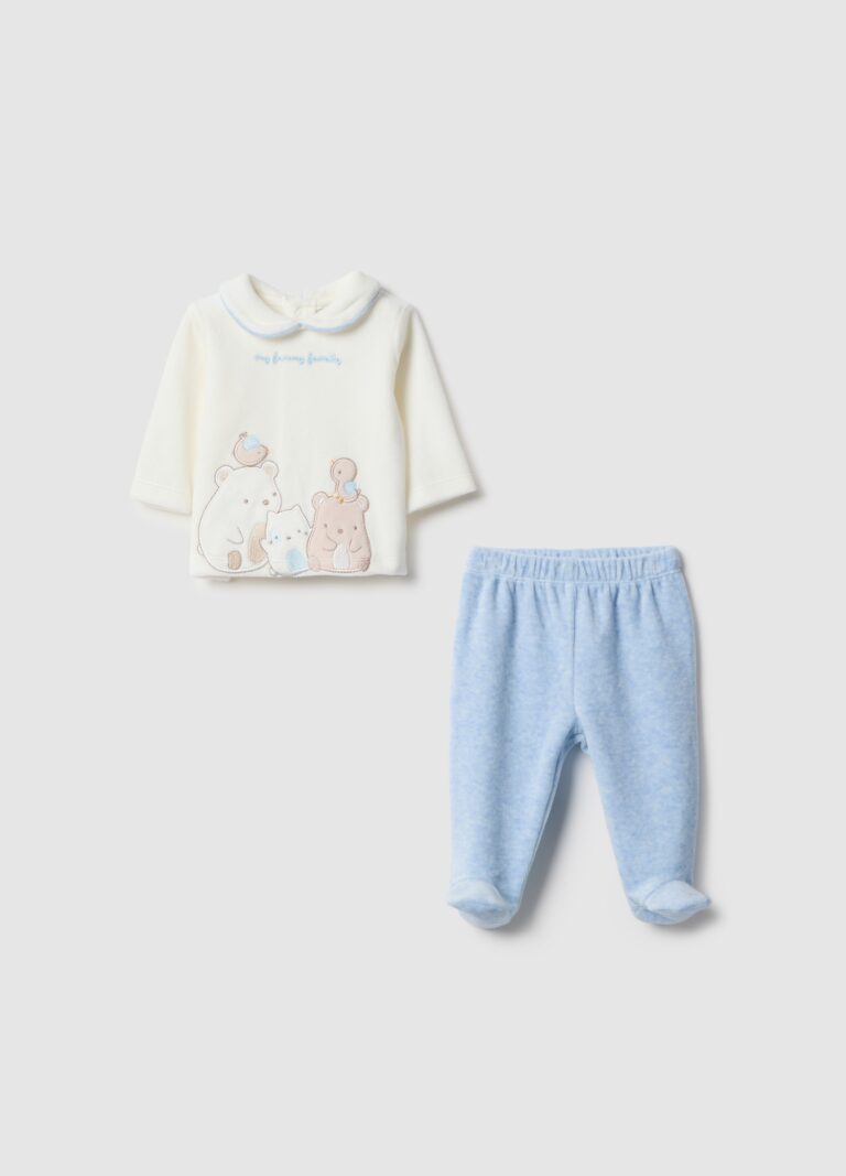 Fagottino Conjunto Para Bebés En Mezcla De Algodón Blanco Y Azul, Bebé Niña, Blanco/azul, Talla: 3-6