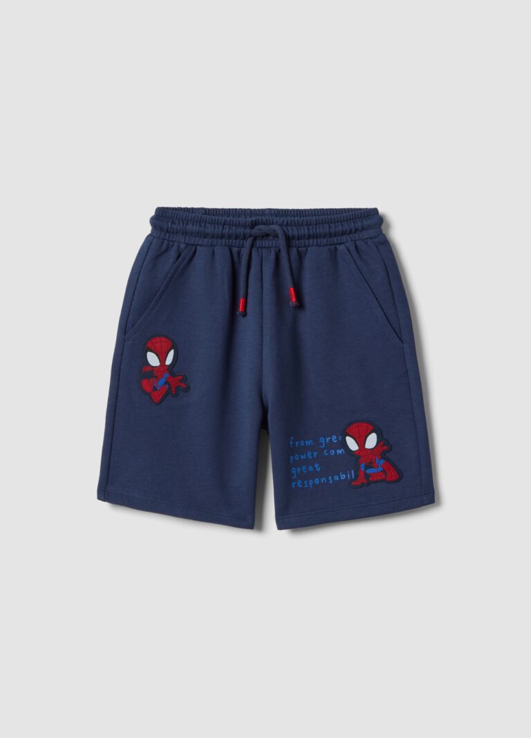 Fagottino Pantalón Corto Azul De Algodón 100% Regular Fit Para Niño Con Spider-man, Niño, Azul, Talla: 18-24