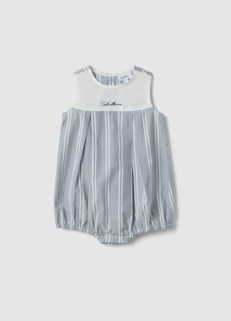 Fagottino Pelele Sin Mangas De Algodón Puro Con Rayas Multicolores Para Bebé Niña, Bebé Niño, Blanco/azul, Talla: 1-3