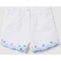 Fagottino Shorts Blancos Con Bordado Floral De Algodón, Niña, Blanco óptico, Talla: 9-12