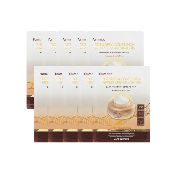 Farm Stay Rice & Bifida Complexion Perfect Cream Mask - 10pieza