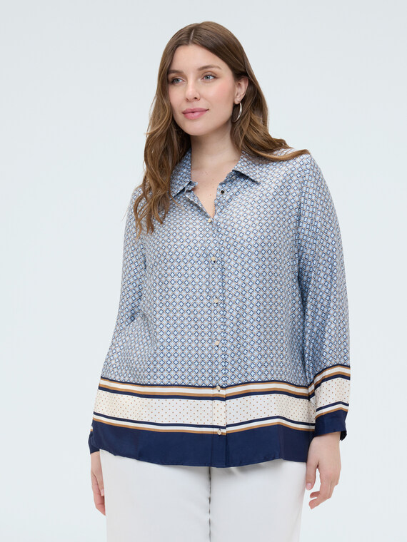 Fiorella Rubino Camisa de raso con estampado geométrico