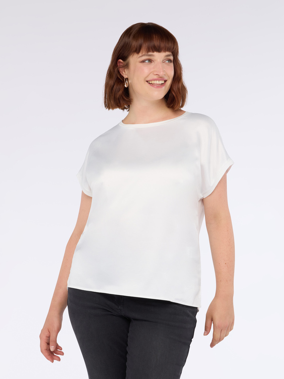 Fiorella Rubino Camiseta bimatérica con cuello redondo