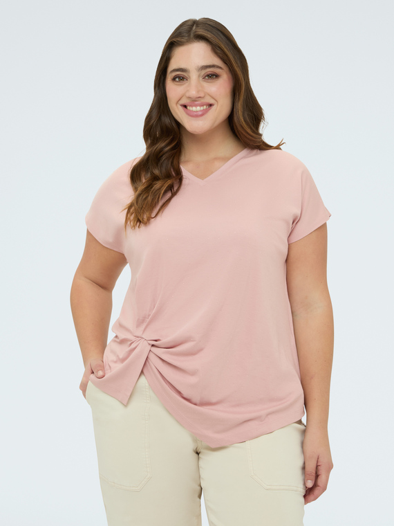 Fiorella Rubino Camiseta con drapeado y destellos de luz