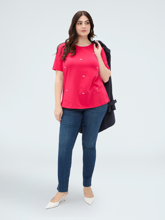 Fiorella Rubino Camiseta de algodón con charm de libélula