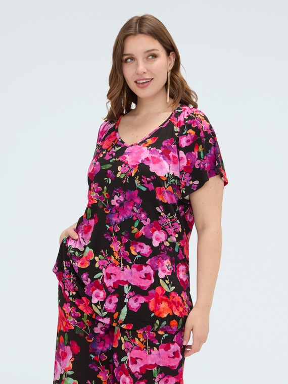 Fiorella Rubino Camiseta de jersey de viscosa con estampado
