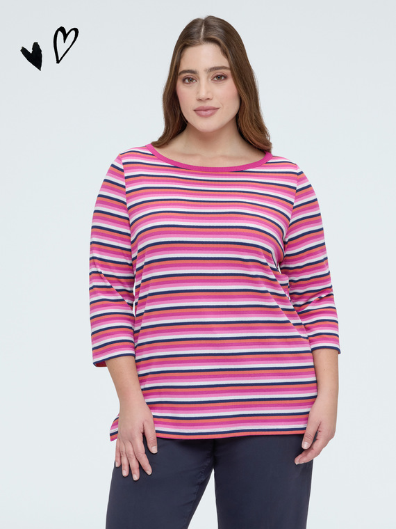 Fiorella Rubino Camiseta de punto de rayas multicolor