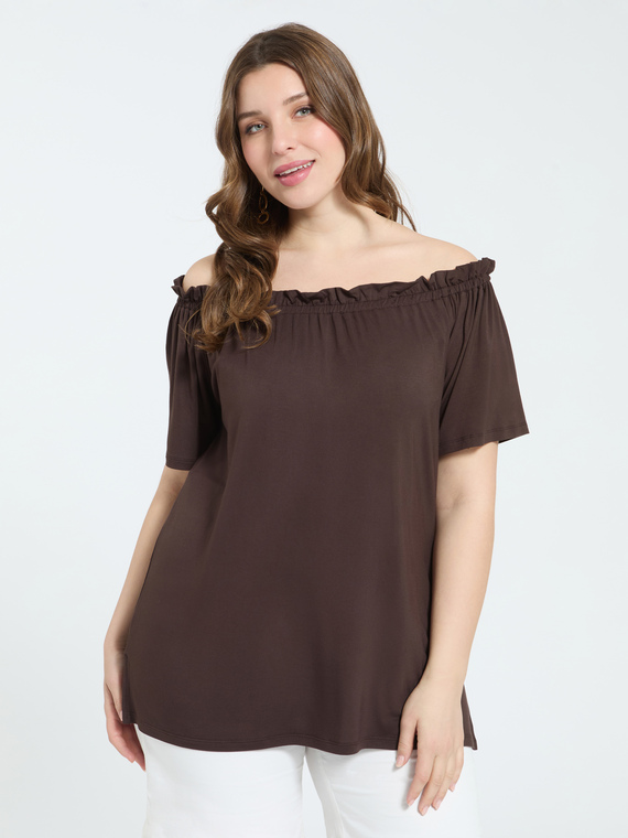 Fiorella Rubino Camiseta off shoulders en jersey de viscosa