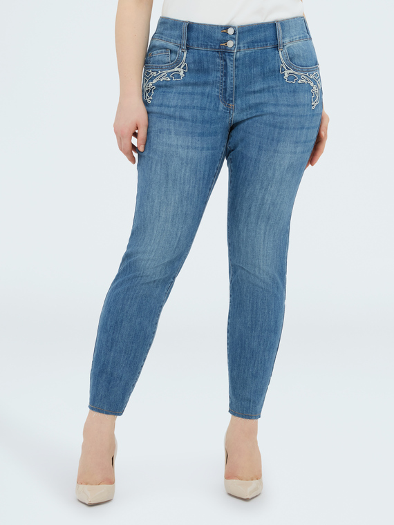 Fiorella Rubino Jeans Skinny con bordado macramé