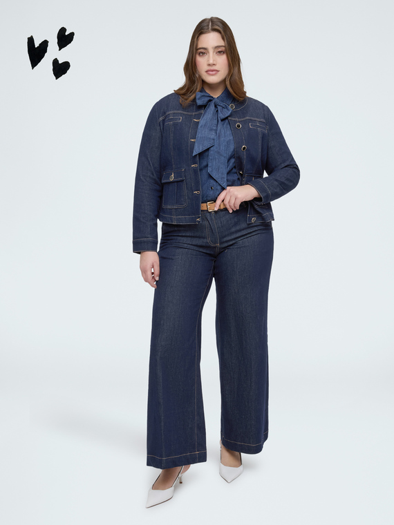 Fiorella Rubino Jeans Wide Leg con cinturón extraíble