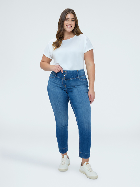 Fiorella Rubino Jeggings de denim con botones decorativo