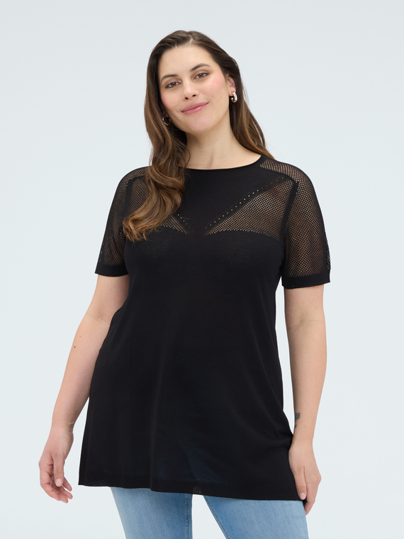 Fiorella Rubino Jersey calado en mezcla de viscosa