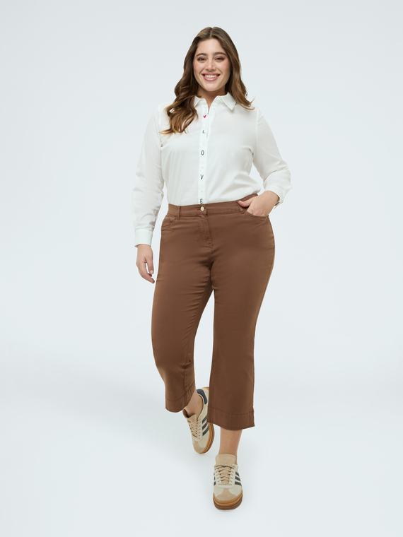 Fiorella Rubino Pantalones Kick Flare acampanados de algodón