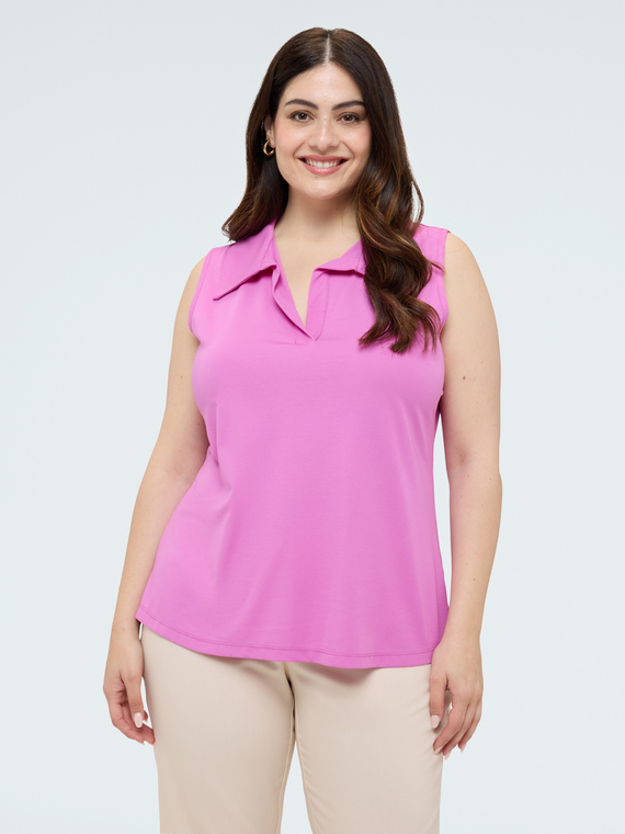 Fiorella Rubino Top de punto con cuello polo