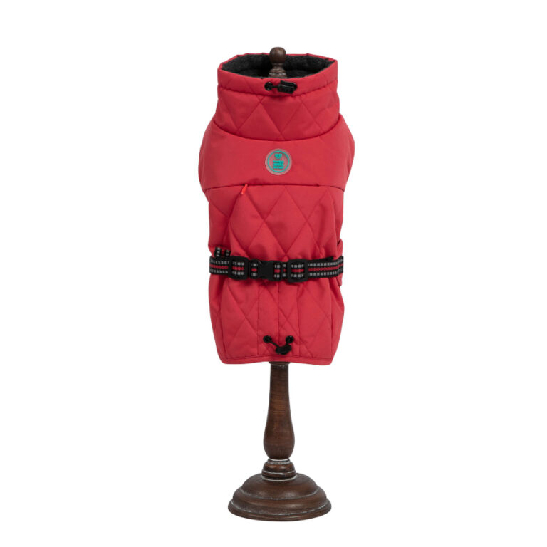 Freedog Oymyakon Rojo Abrigo Impermeable con Arnés para perro
