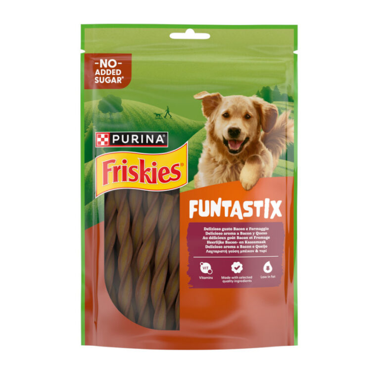 Friskies 6 bolsitas x 175 g Friskies Funtastix Barritas de Queso y Bacon para perros ¡Pack ahorro!