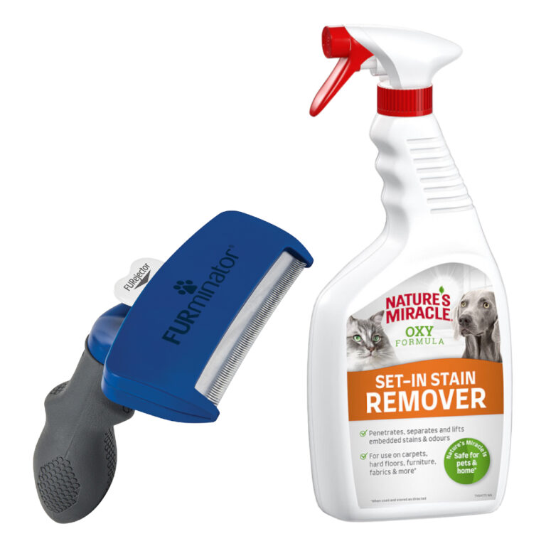 FURminator deShedding escarpidor para perros + Nature's Miracle 709 ml ¡gratis! - L: Perros grandes - Pelo corto