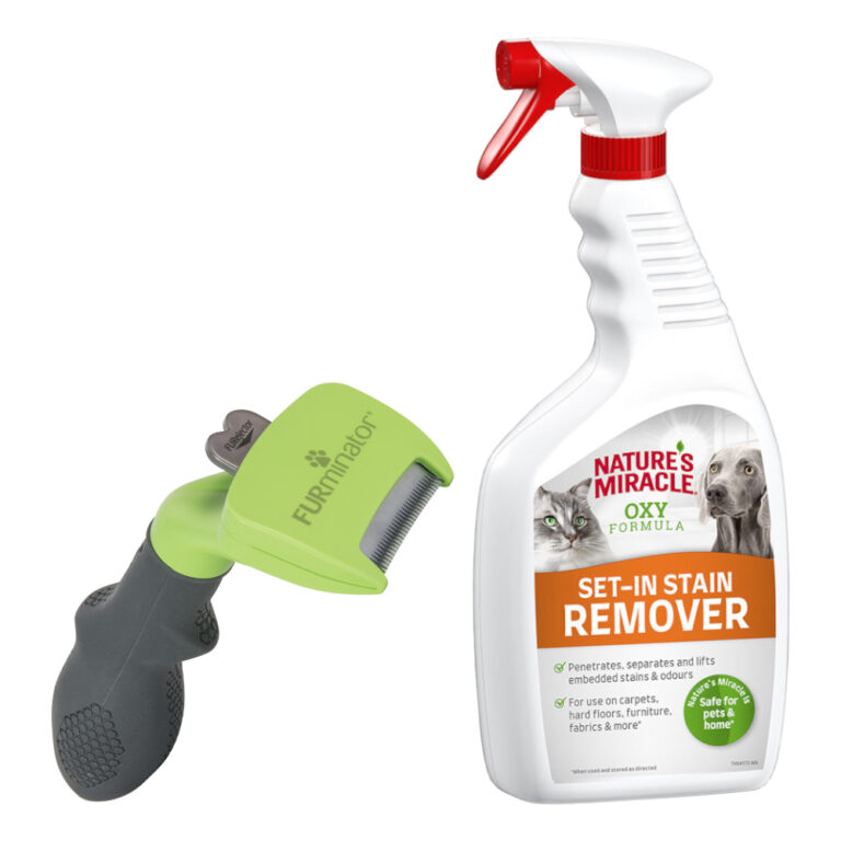 FURminator deShedding escarpidor para perros + Nature's Miracle 709 ml ¡gratis! - S: Perros pequeños - Pelo largo