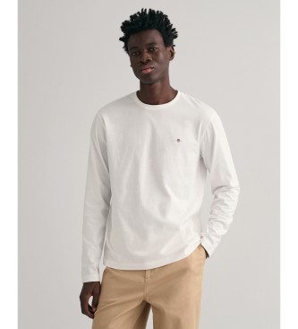 Gant para hombre. 2004049 Camiseta de manga larga Shield blanco (XXL), Casual, Algodón