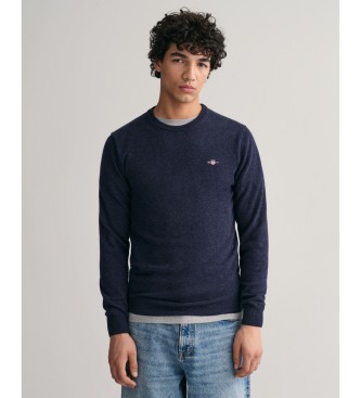 Gant para hombre. 87211 Jersey cuello redondo marino (S), Casual, Lana
