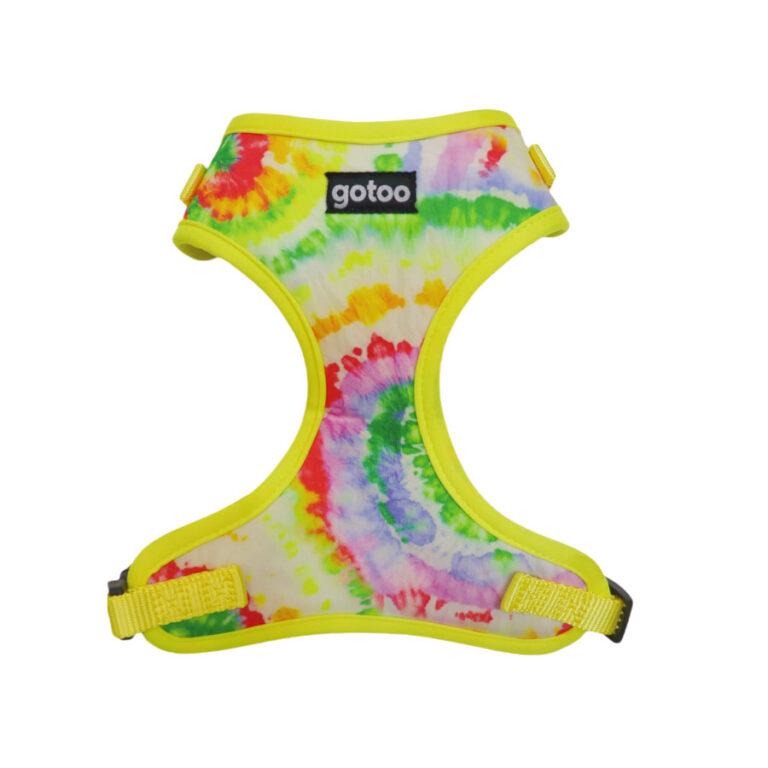 Gotoo Arnes ajustable estampado tie die amarillo para perro