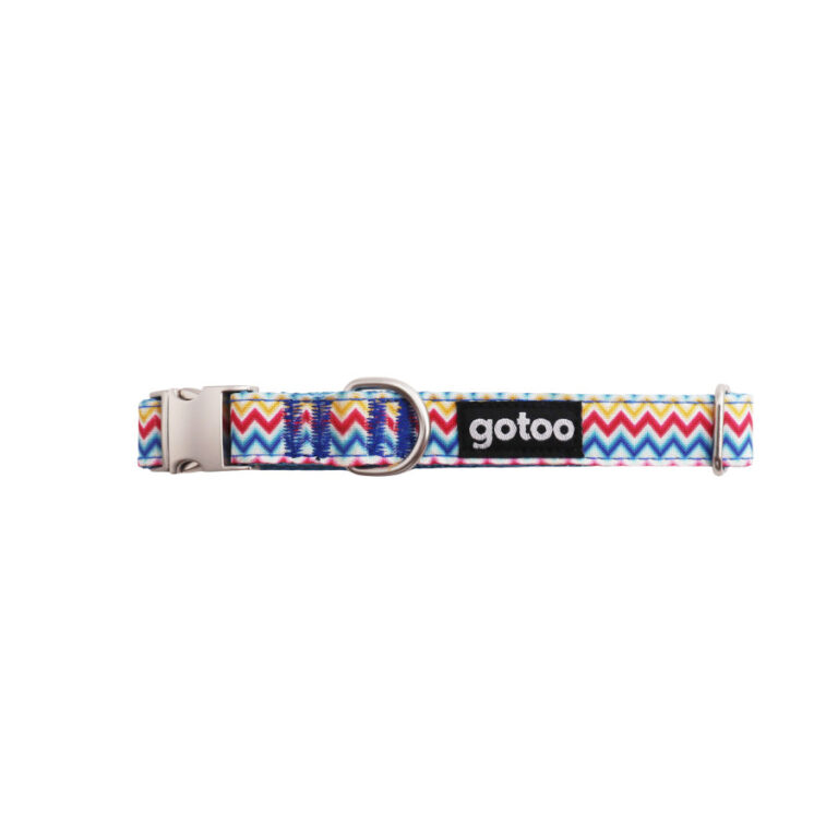 Gotoo Collar estampado rayas zig-zag para perro